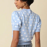 BABY BLUE POLKA DOT CARDIGAN