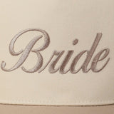 BRIDE EMBROIDERY TRUCKER HAT - BEIGE