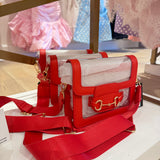 RED HORSEBIT CLEAR PURSE