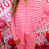 Pink & Red Stripe Soft Pajama Set
