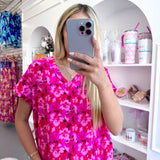 MAGENTA FLORAL MIX BLOUSE