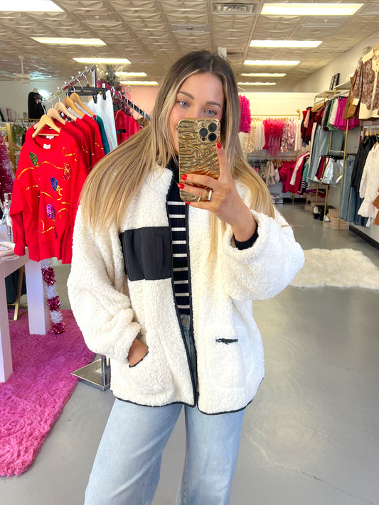 Cream Sherpa jacket