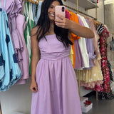 Lavender Runched Maxi Dress