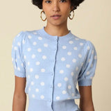 BABY BLUE POLKA DOT CARDIGAN