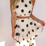 POLKA DOT HALTER TOP + MAXI SKIRT SET