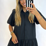BLACK STACCI BUBBLE HEM DRESS