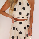 POLKA DOT HALTER TOP + MAXI SKIRT SET