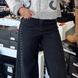 BLACK STUDDED JEANS