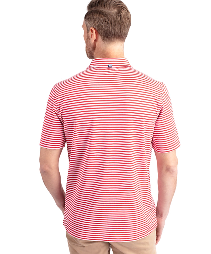 Red Cutter & Beck Stripe Mens Polo