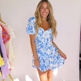 BLUE FLORAL ELIANA DRESS