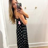 BLACK & CREAM POLKA DOT MAXI DRESS