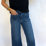 BLACK SCALLOPED DETAIL POPLIN TOP