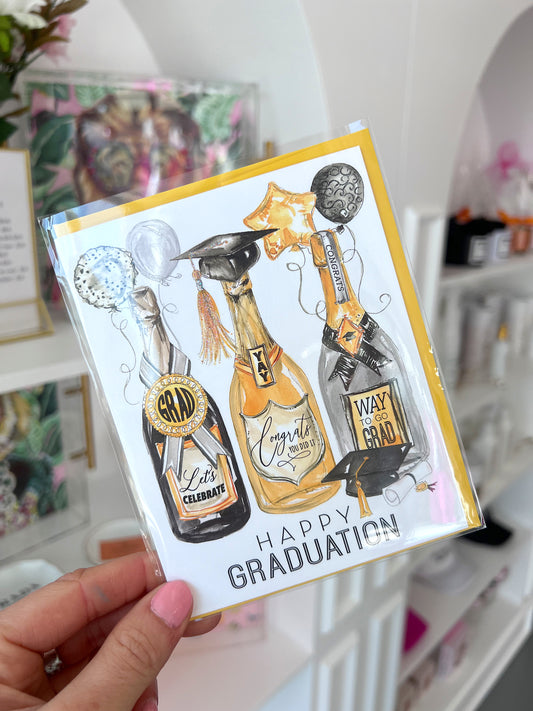 HAPPY GRADUATION GRAD BOTTLES CARD