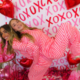 Pink & Red Stripe Soft Pajama Set