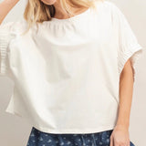 WHITE OVERSIZED CUFF TOP