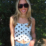 POLKA DOT SQUARE NECK VEST