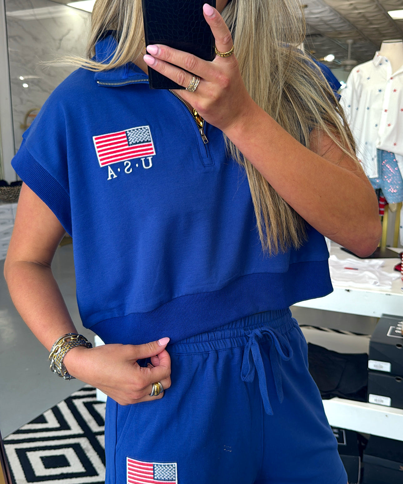 NAVY USA SHORTS + TOP SET