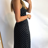 POLKA DOT PRINTED MIDI DRESS