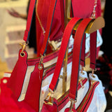 RED GAMEDAY CLEAR SATCHEL BAG