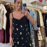 Black Embellished Mini Dress