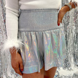 SILVER SMOCKED GOLDEN SHORTS