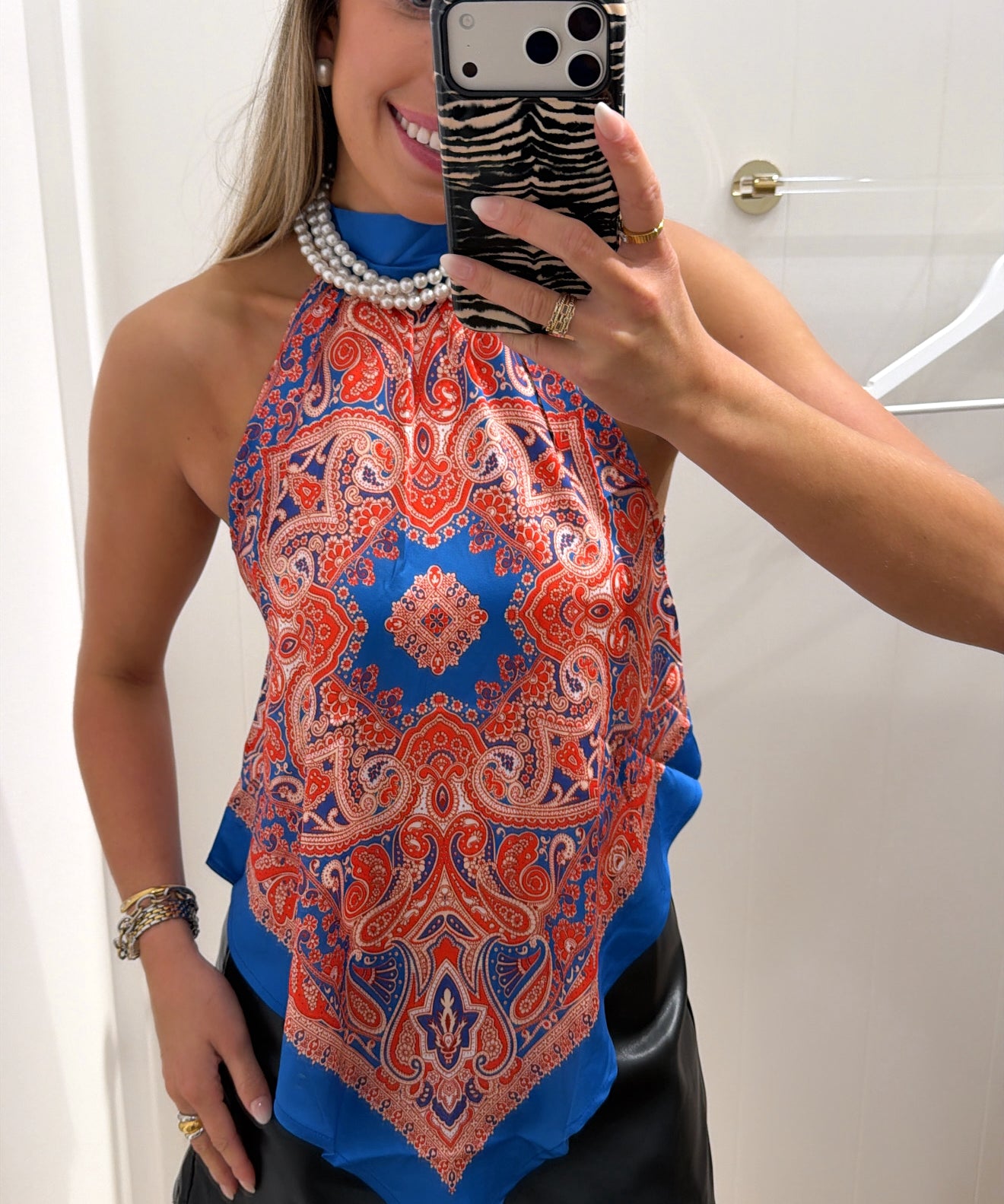 PAISLEY SCARF HALTER TOP