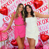 Pink Houndstooth Button Set