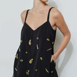 Black Embellished Mini Dress