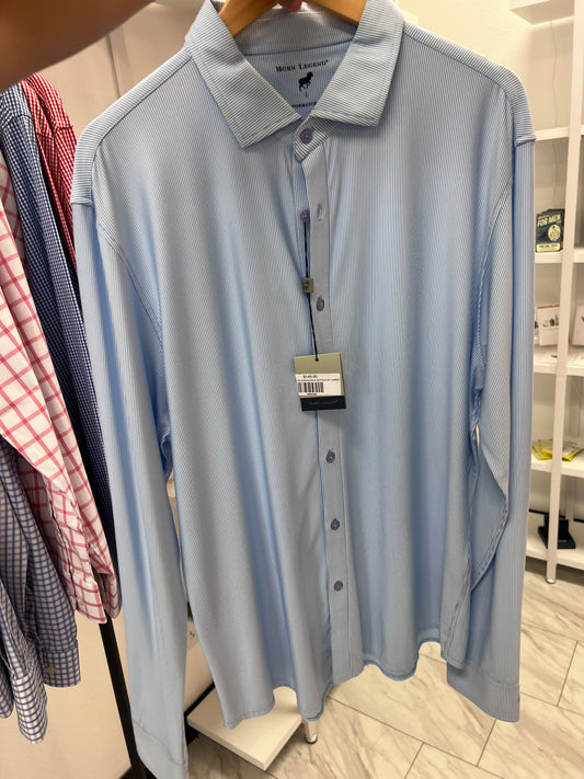 HL AZURE/ BLUE LONGSLEEVE BUTTON UP