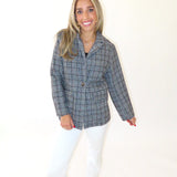 BLACK PLAID SEQUIN CHEETA BLAZER