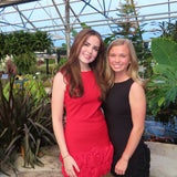 Red 3D Rosette Hem Dress