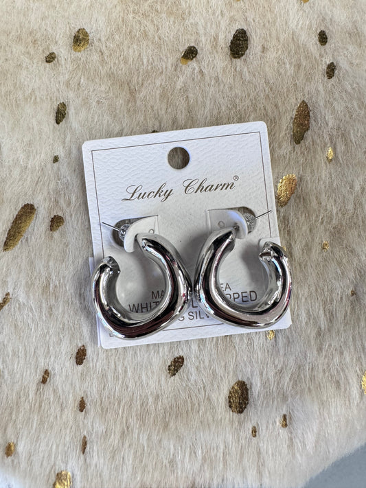 SILVER CHUNKY HOOPS