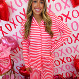 Pink & Red Stripe Soft Pajama Set