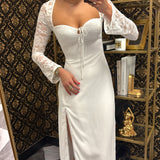 White Lace Corset Sweetheart Dress