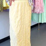 YELLOW TEXTURED FLOWY SKIRT