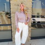 MOCHA PINSTRIPE LONGSLEEVE BUTTON DOWN