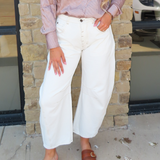 WHITE EMMY WIDE LEG PANTS