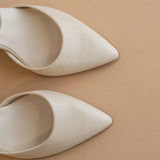 The Princess White | Pointed Toe Heel with Ankle Strap