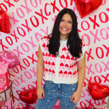 Heart Button Down Sweater Top