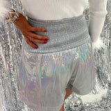 SILVER SMOCKED GOLDEN SHORTS