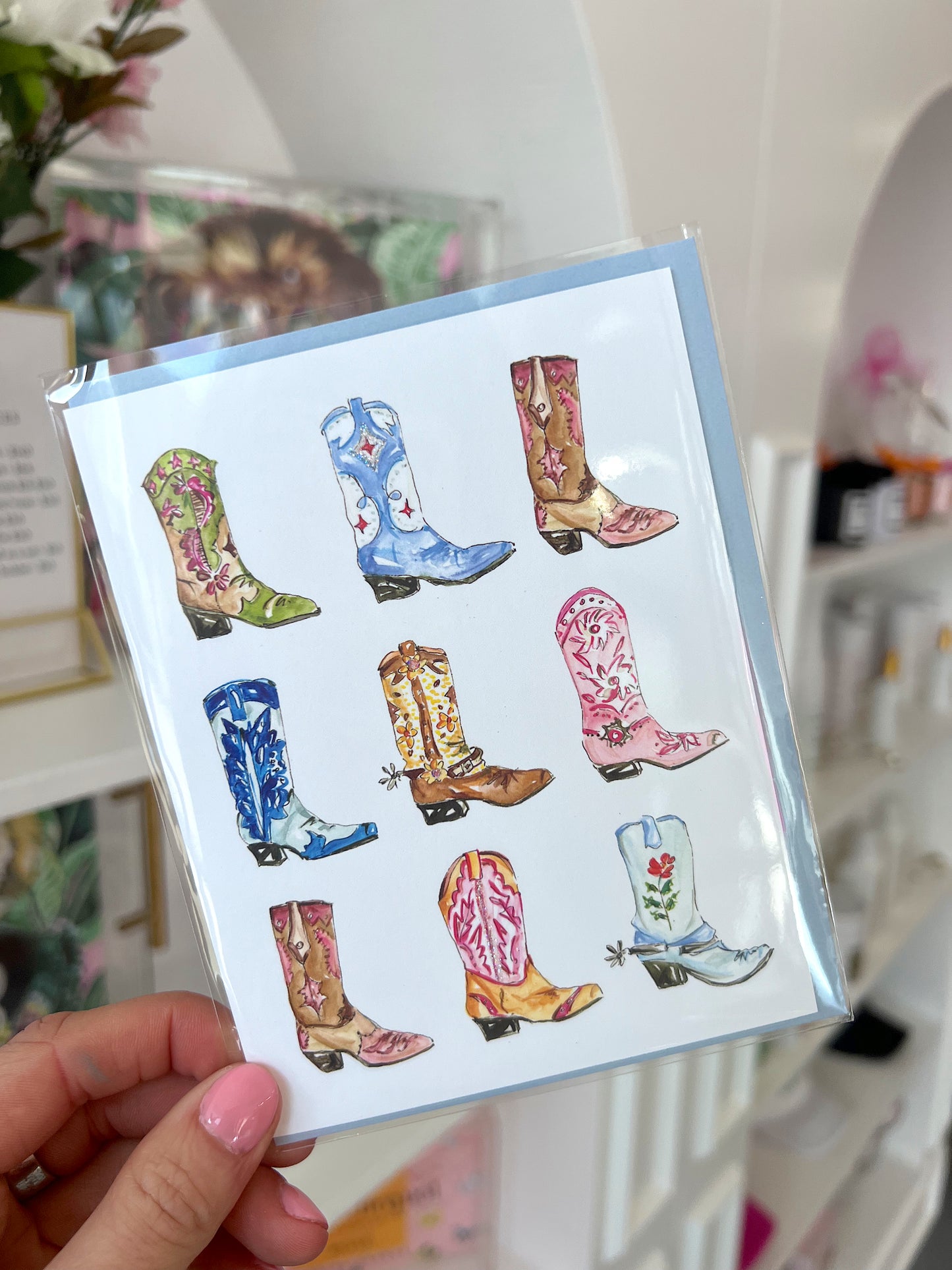 COLORFUL COWBOY BOOTS CARD