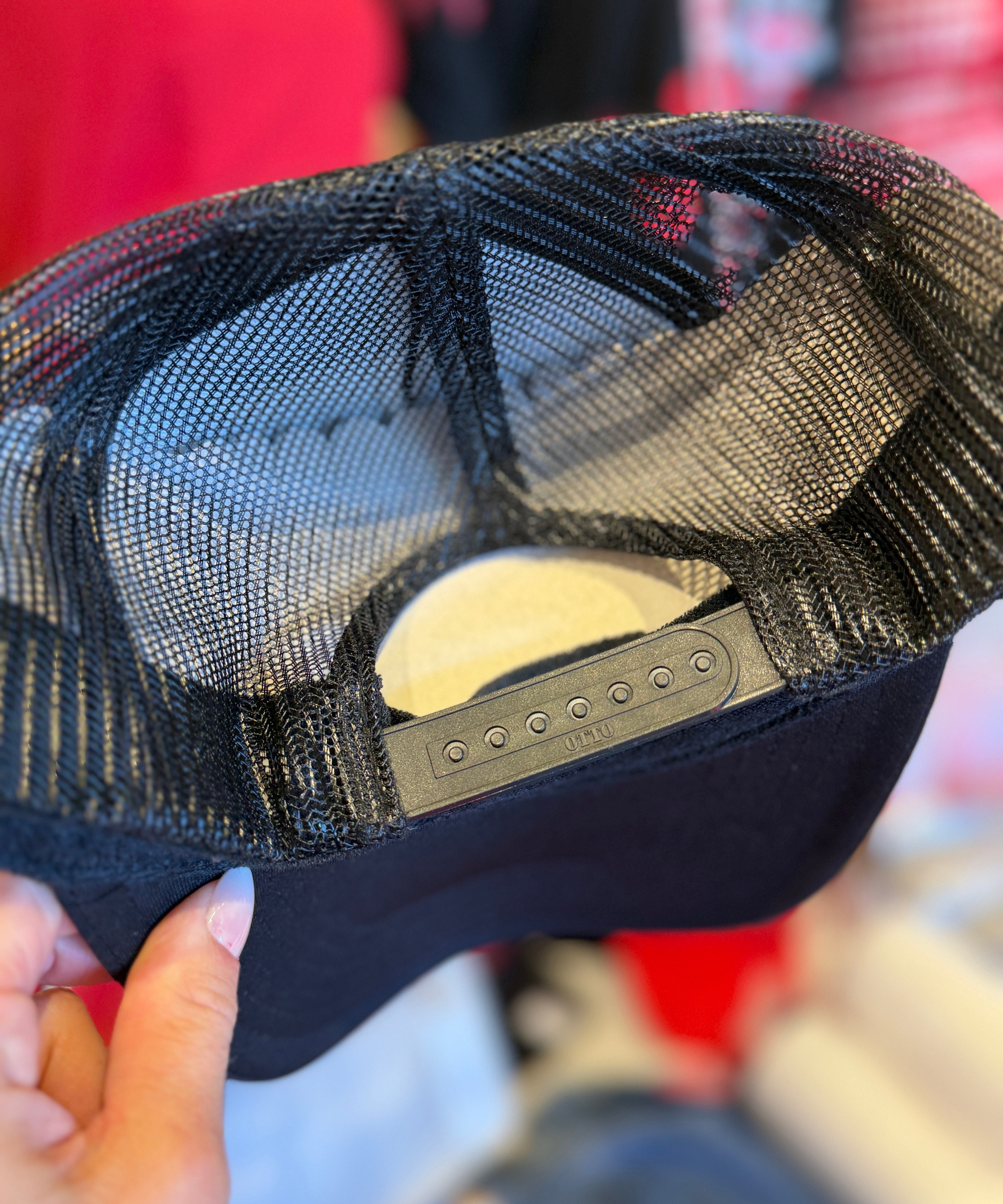GAME DAY BLACK & RED TRUCKER HAT