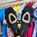 BLACK GOLD DECOR DRESS SANDAL