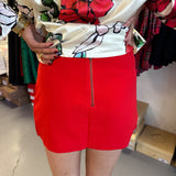 RED MINI SKIRT (size large left)