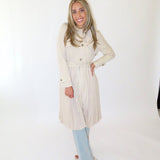 BEIGE PLEATED TRENCH COAT