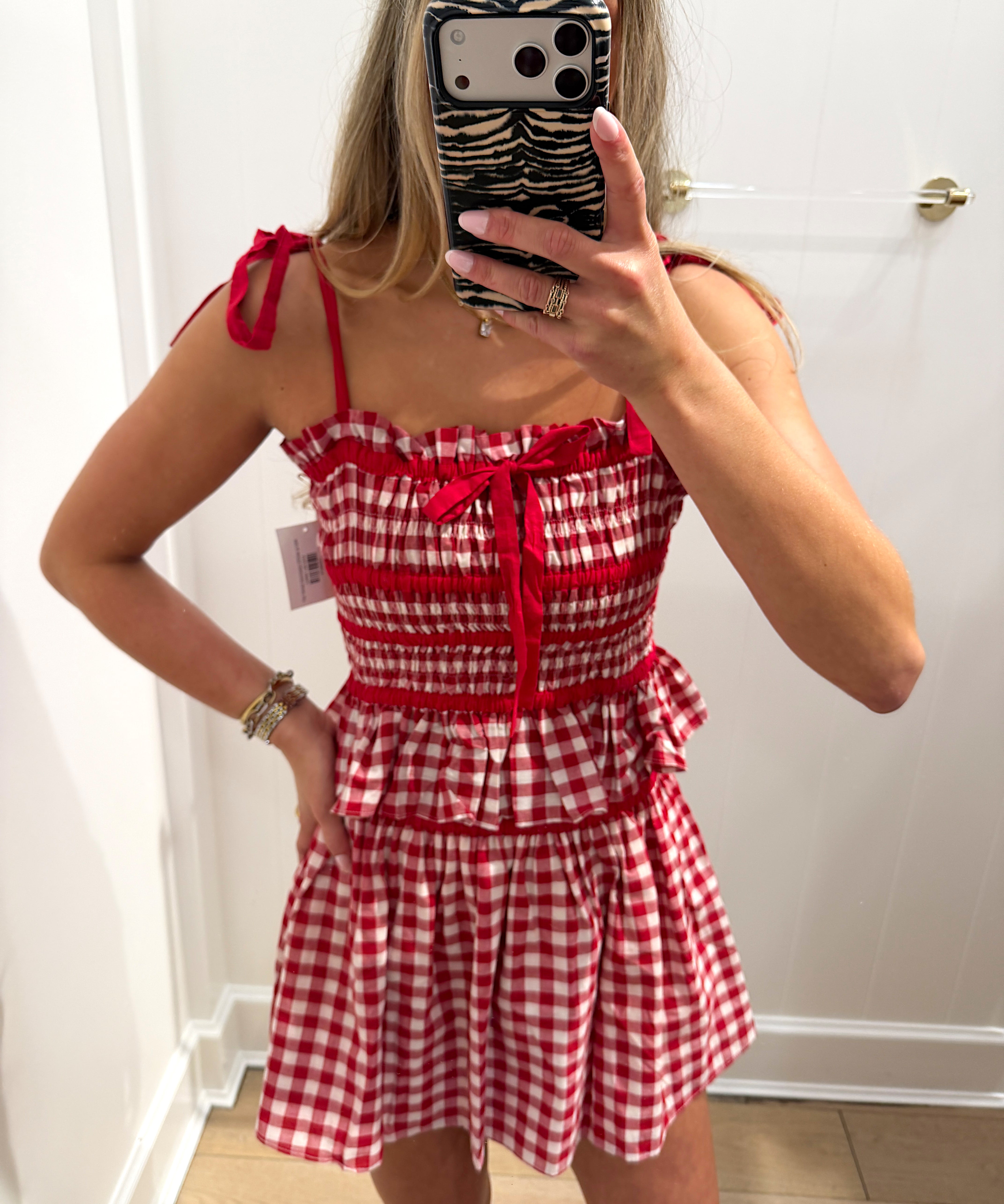 RED & WHITE GINGHAM SKORT SET