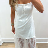 LBK WHITE LACE MAXI DRESS