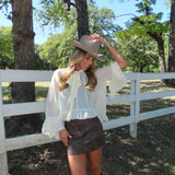 Brown Mini Skirt With Pockets