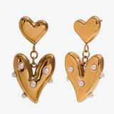 Pearl Heart Earrings