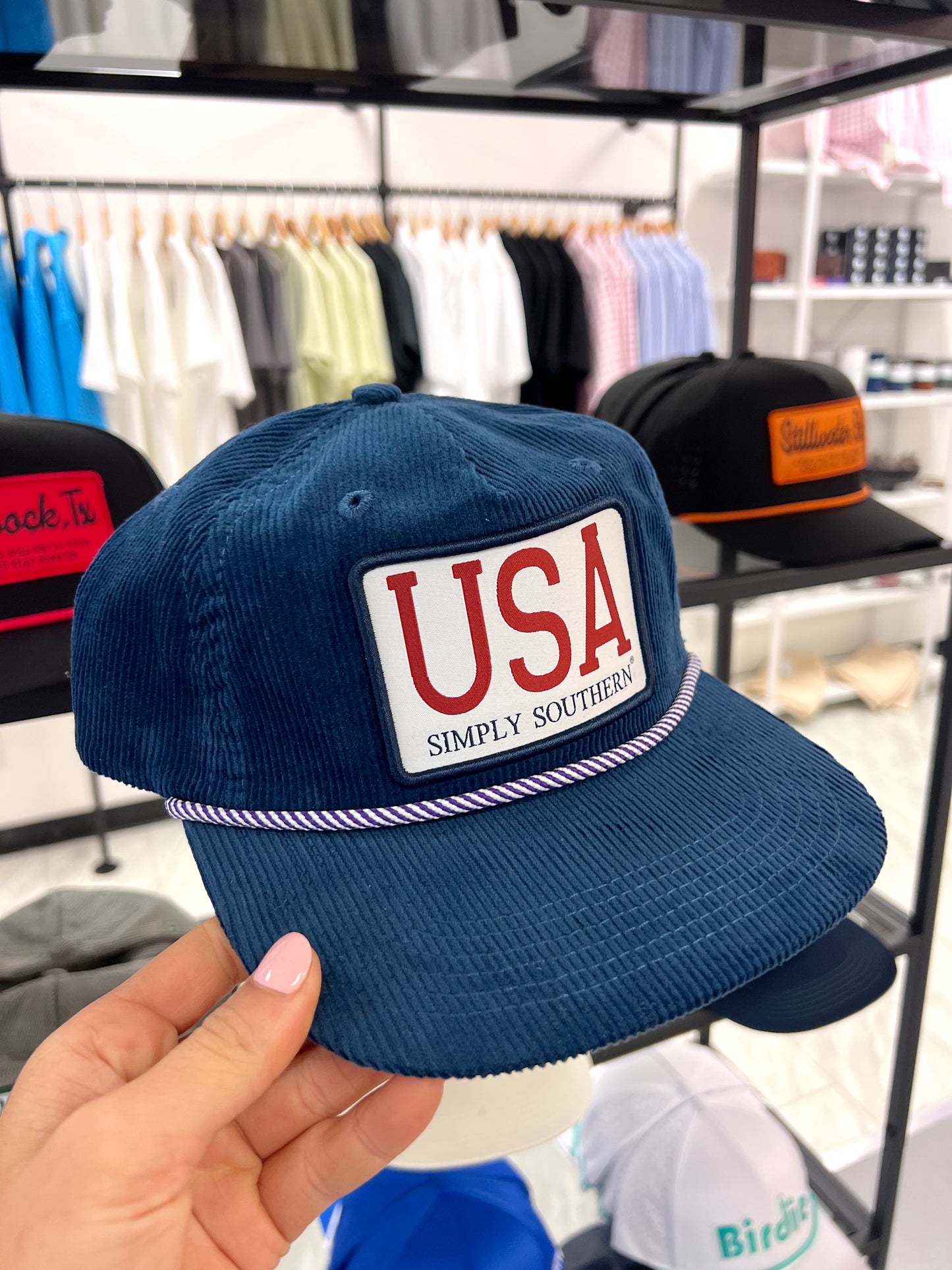 USA NAVY BLUE CORDUROY HAT